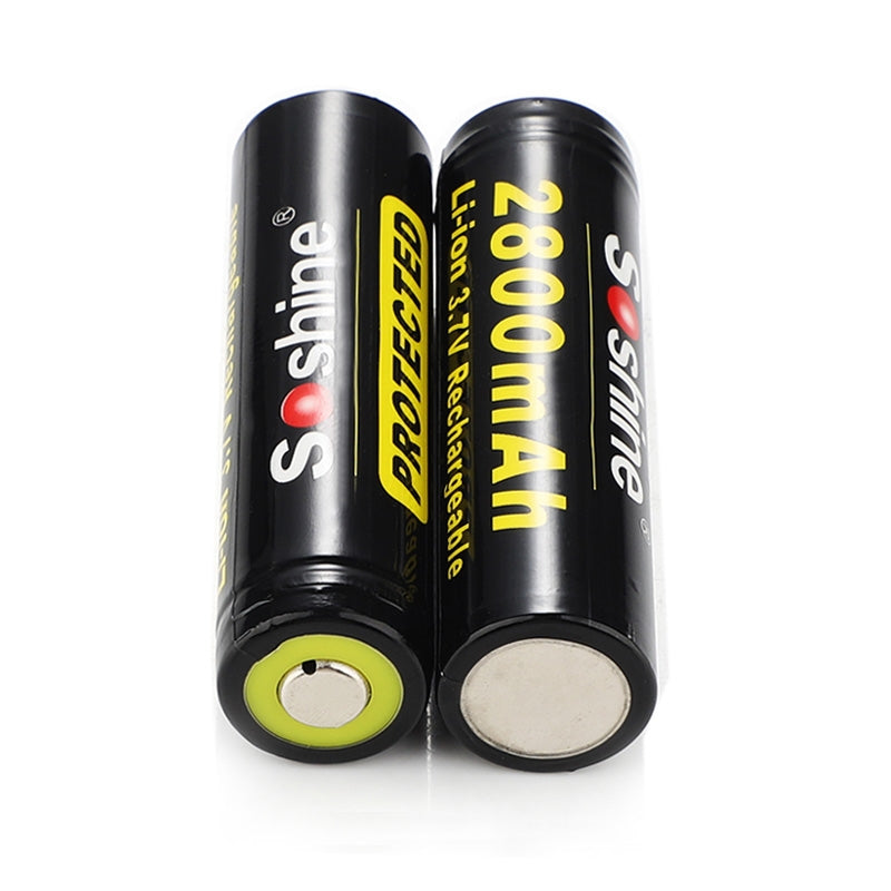 Soshine Li-ion 18650 Rechargeable Battery with Protected: 2800mAh 3.7V