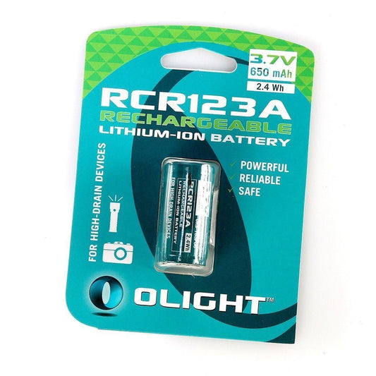 Olight 650mAh RCR123A Rechargeable Lithium-Ion Battery with Paper Card #orb2-163P06