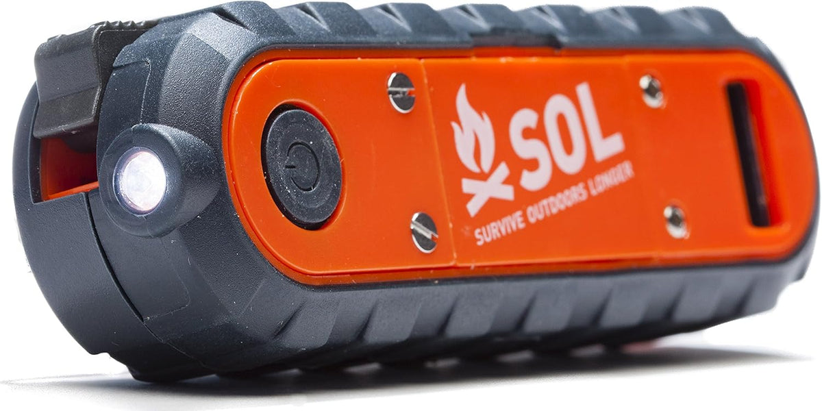 SOL Phoenix Multi-Purpose Survival Tool with Flint, Knife, Flashlight, and Whistle