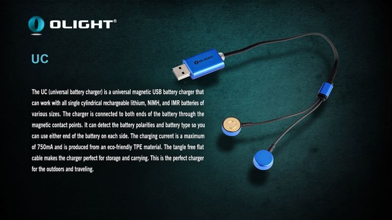 Olight UC Universal Magnetic USB Charger for Li-Ion or NiMh