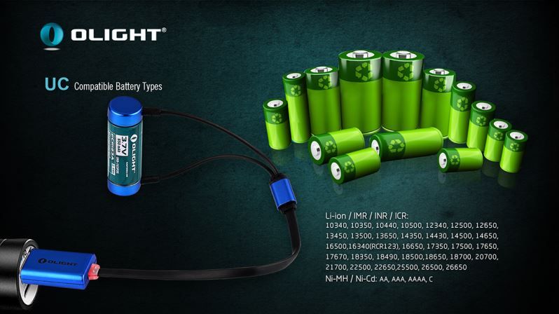 Olight UC Universal Magnetic USB Charger for Li-Ion or NiMh